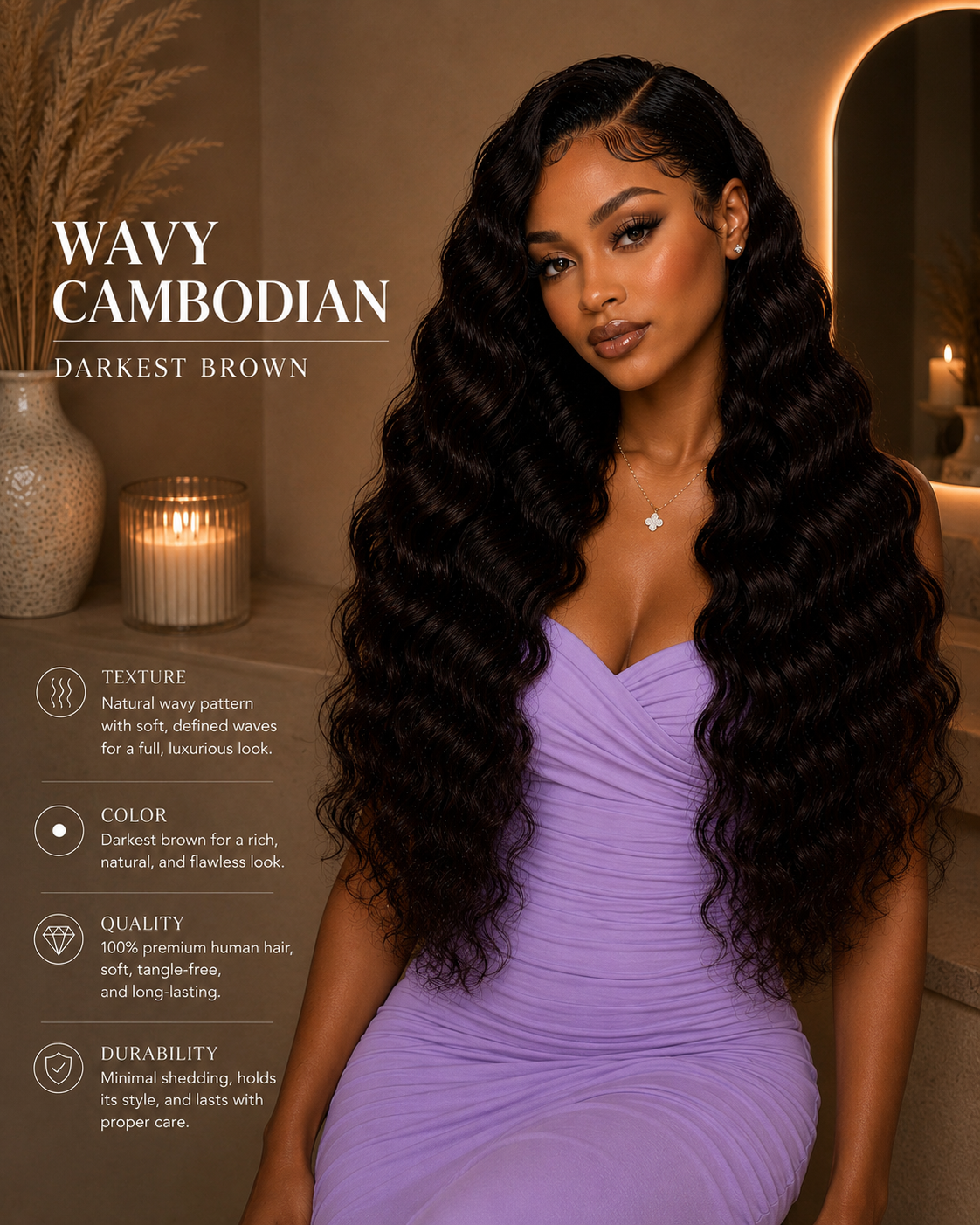 Cambodian Wavy Weft